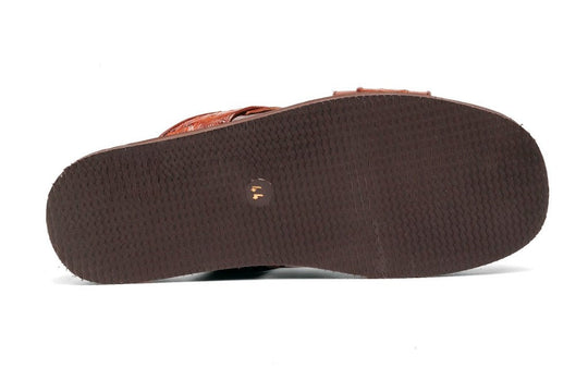 C Collection Ostrich Calfskin Sandal - Tan