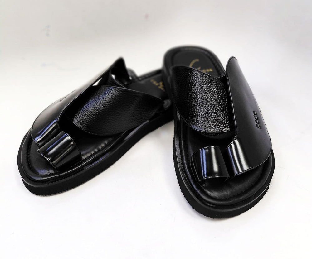 C Collection Calfskin Sandal - Black