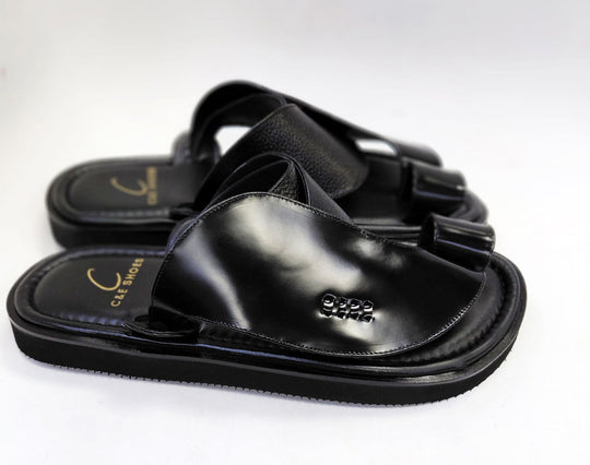 C Collection Calfskin Sandal - Black