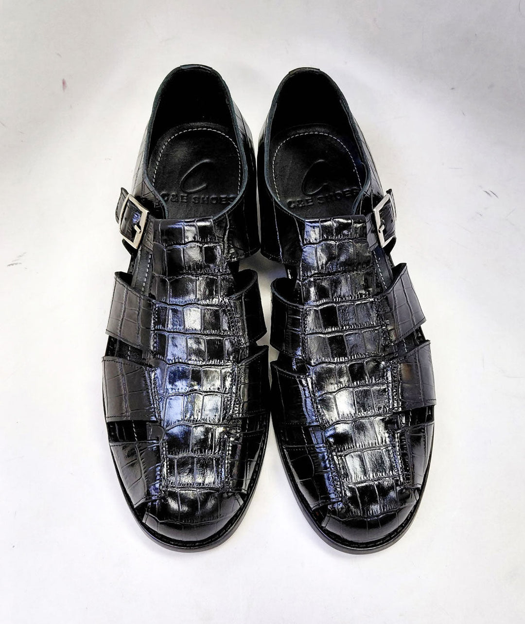 C Collection Crocodile Sandal - Black