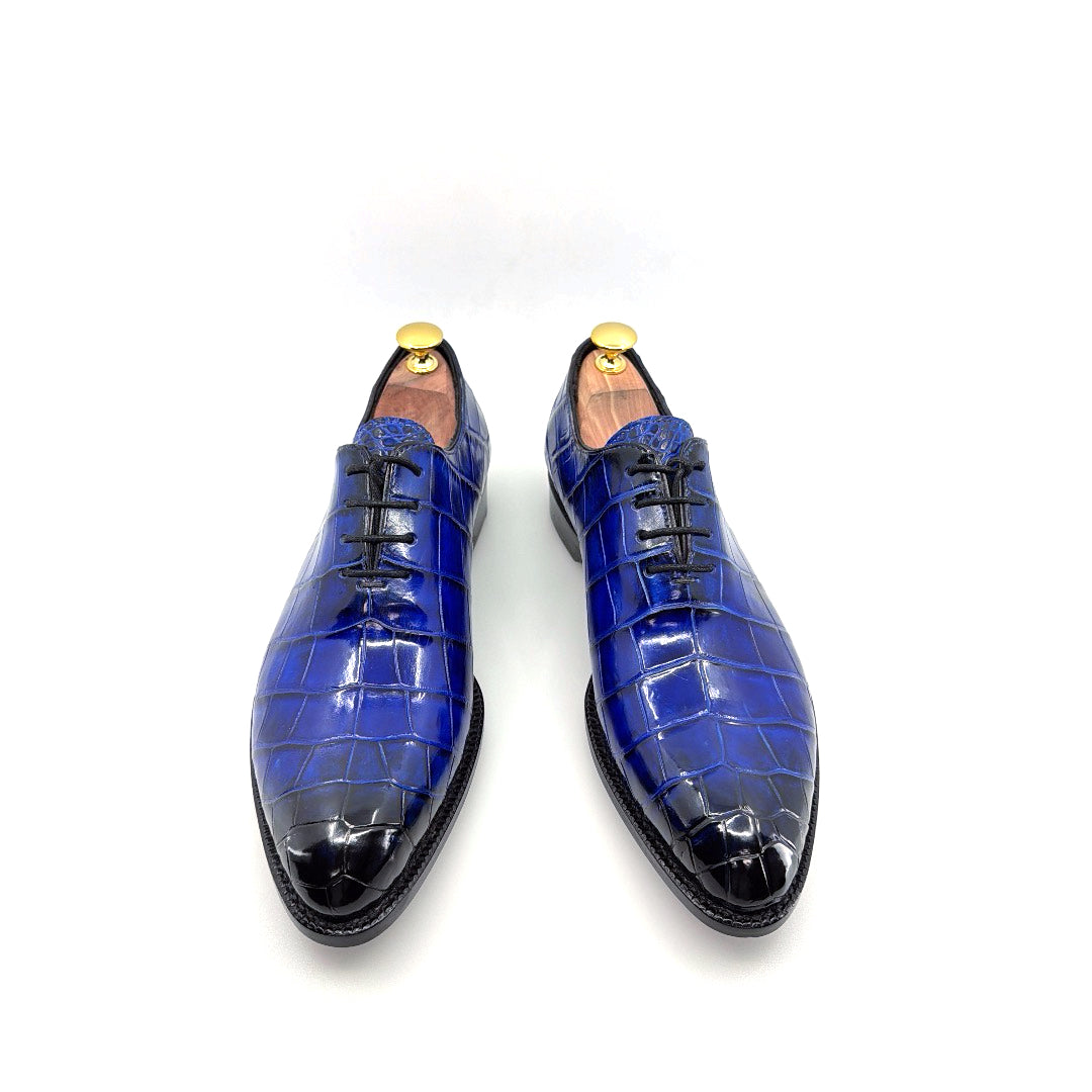 Maurice Georgia Alligator Oxford - Cobalt/Blue