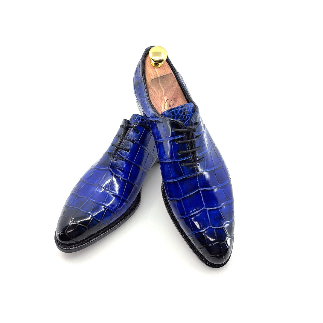 Maurice Georgia Alligator Oxford - Cobalt/Blue