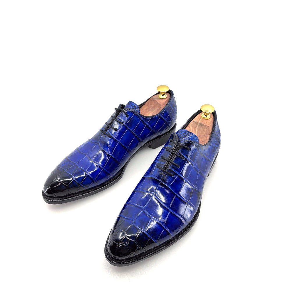 Maurice Georgia Alligator Oxford - Cobalt/Blue