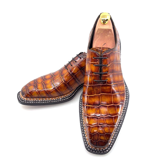 Maurice Presidente Custom Made Alligator Oxford - Cognac