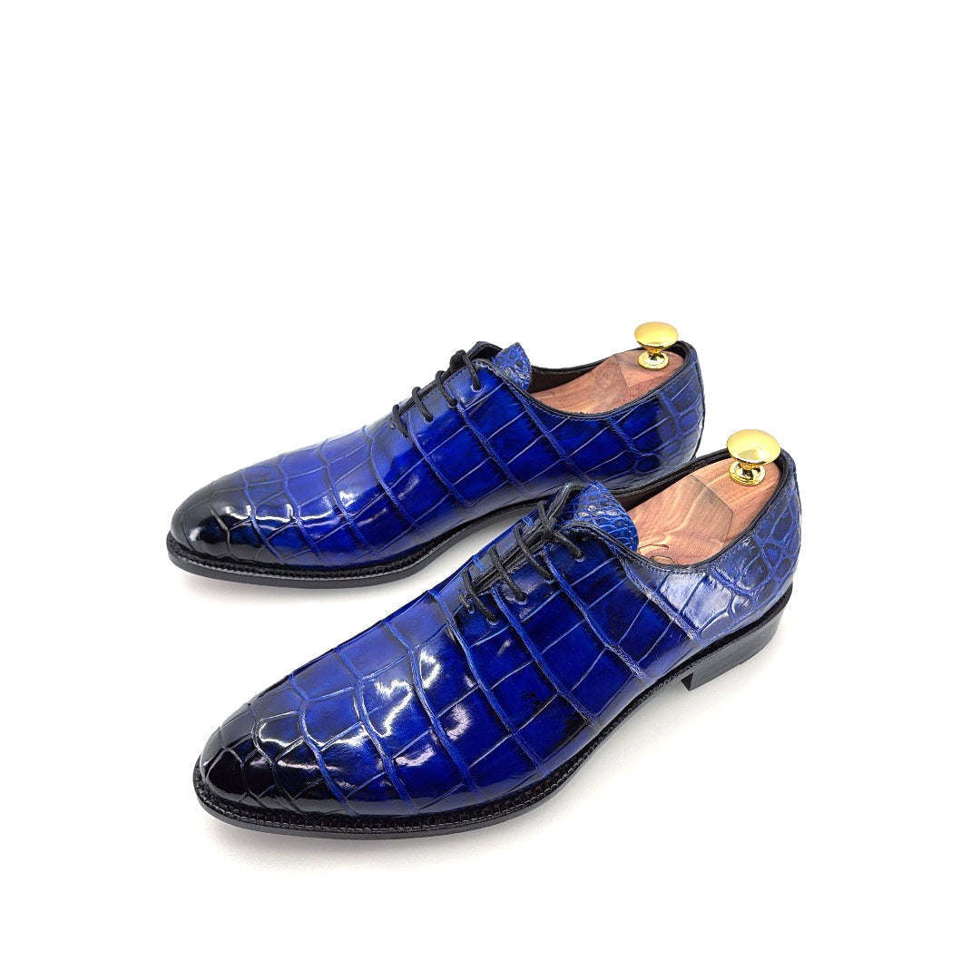 Maurice Georgia Alligator Oxford - Cobalt/Blue