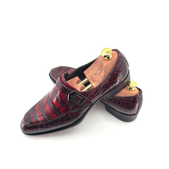 Maurice Sargeant Alligator Monkstrap - Burgundy