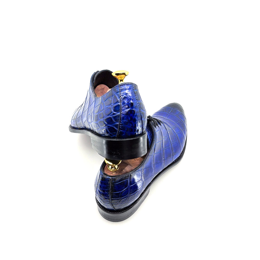 Maurice Georgia Alligator Oxford - Cobalt/Blue