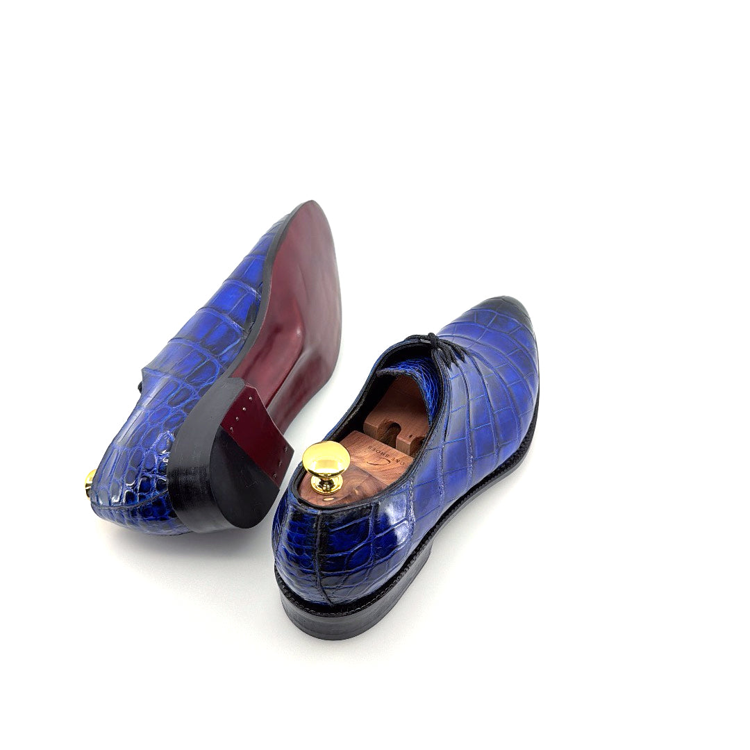 Maurice Georgia Alligator Oxford - Cobalt/Blue