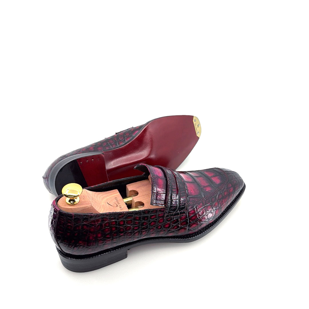 Maurice Custom Made Mirage Alligator Loafer - Purple