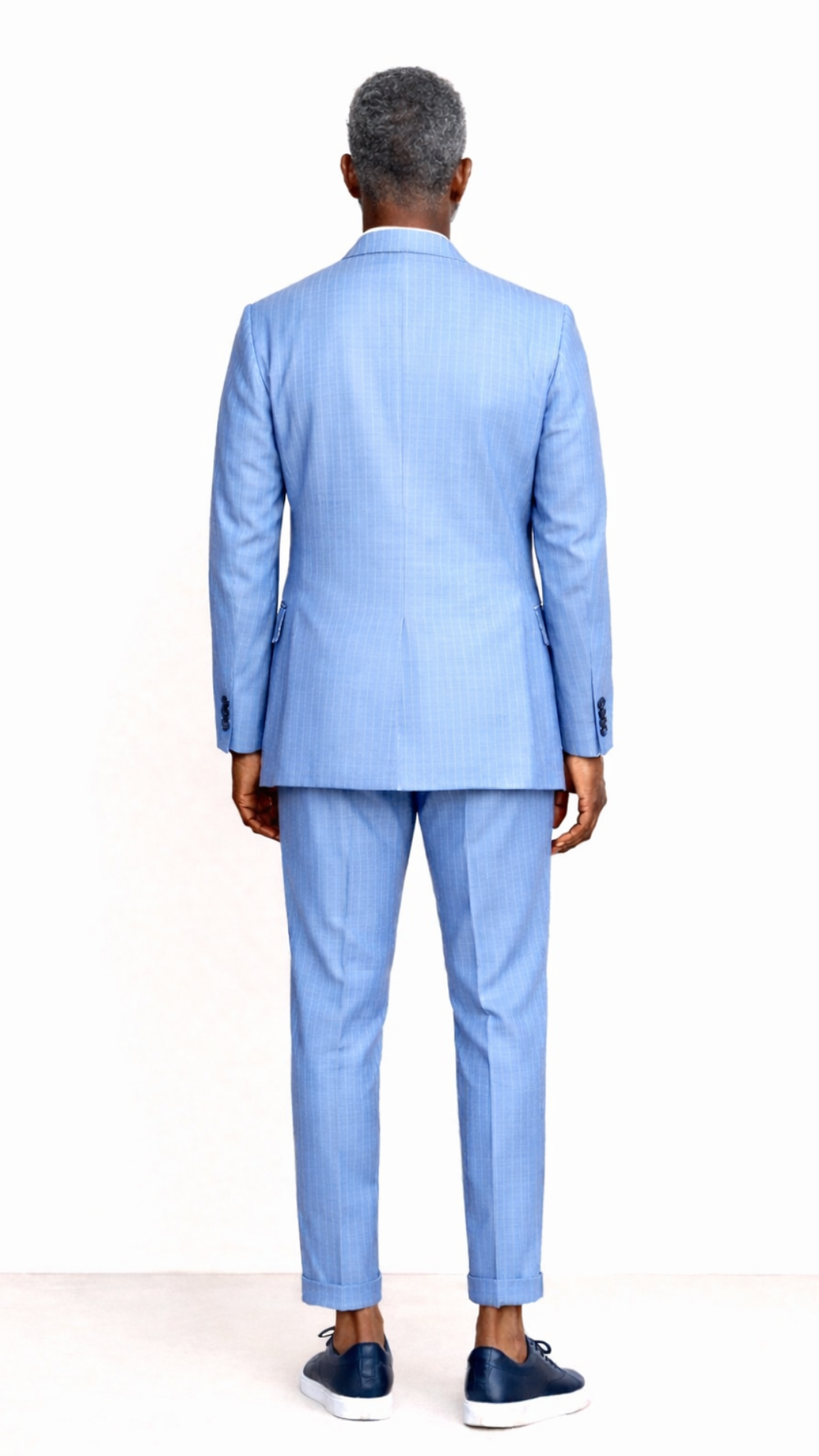 BlackCowboyBrand Cool Pacific (Blue) Double Breasted Super 220 Wool Suit with Double Vents