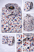 BlackCowboyBrand Men’s Pacific Purple Petunia Multi-Color Pure Cotton Dress Shirt Set