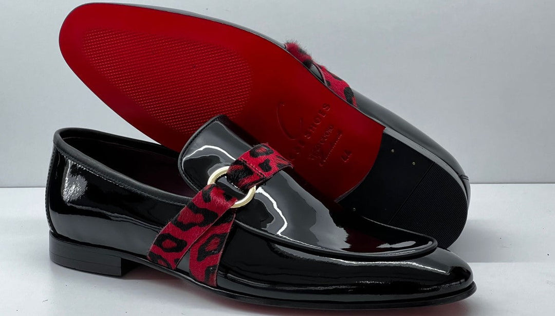 C Collection Patent Leather Loafer - Black/Red