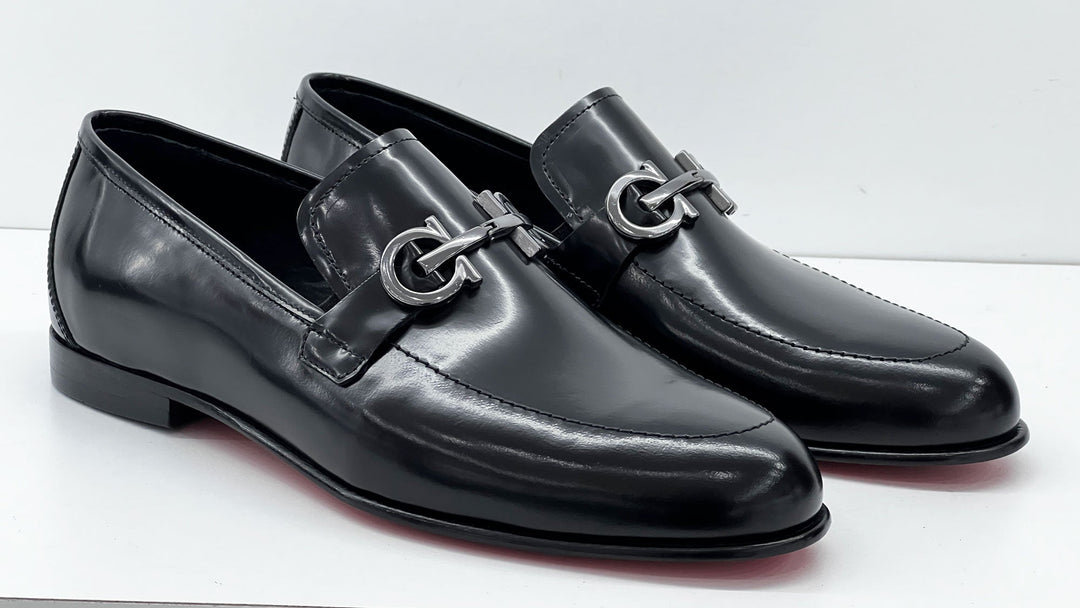 C Collection Leather Loafer - Black