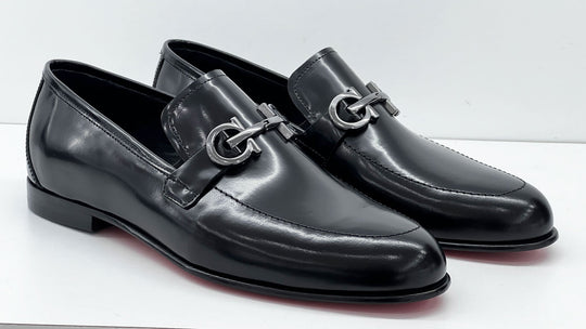 C Collection Leather Loafer - Black