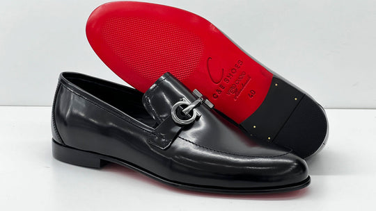 C Collection Leather Loafer - Black