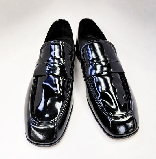 C Collection Patent Leather Penny Loafer - Black