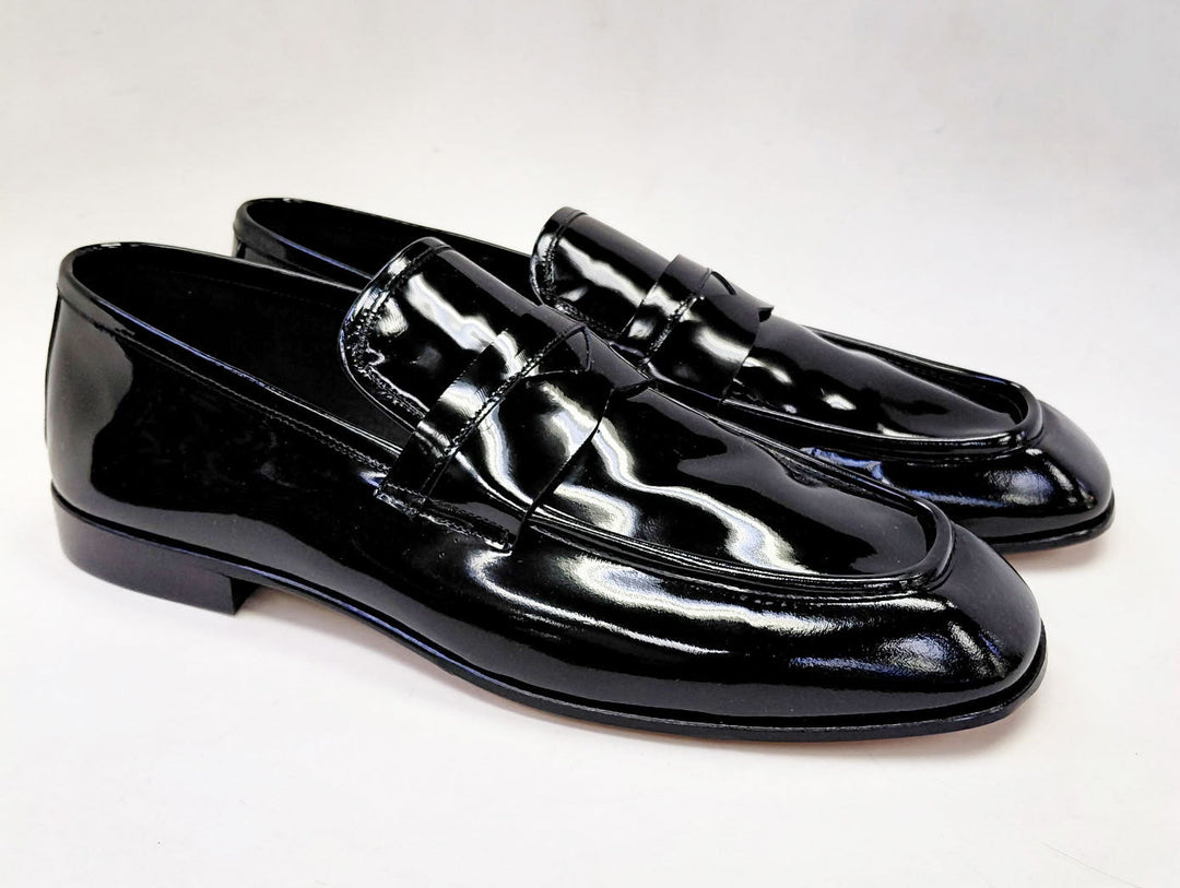 C Collection Patent Leather Penny Loafer - Black