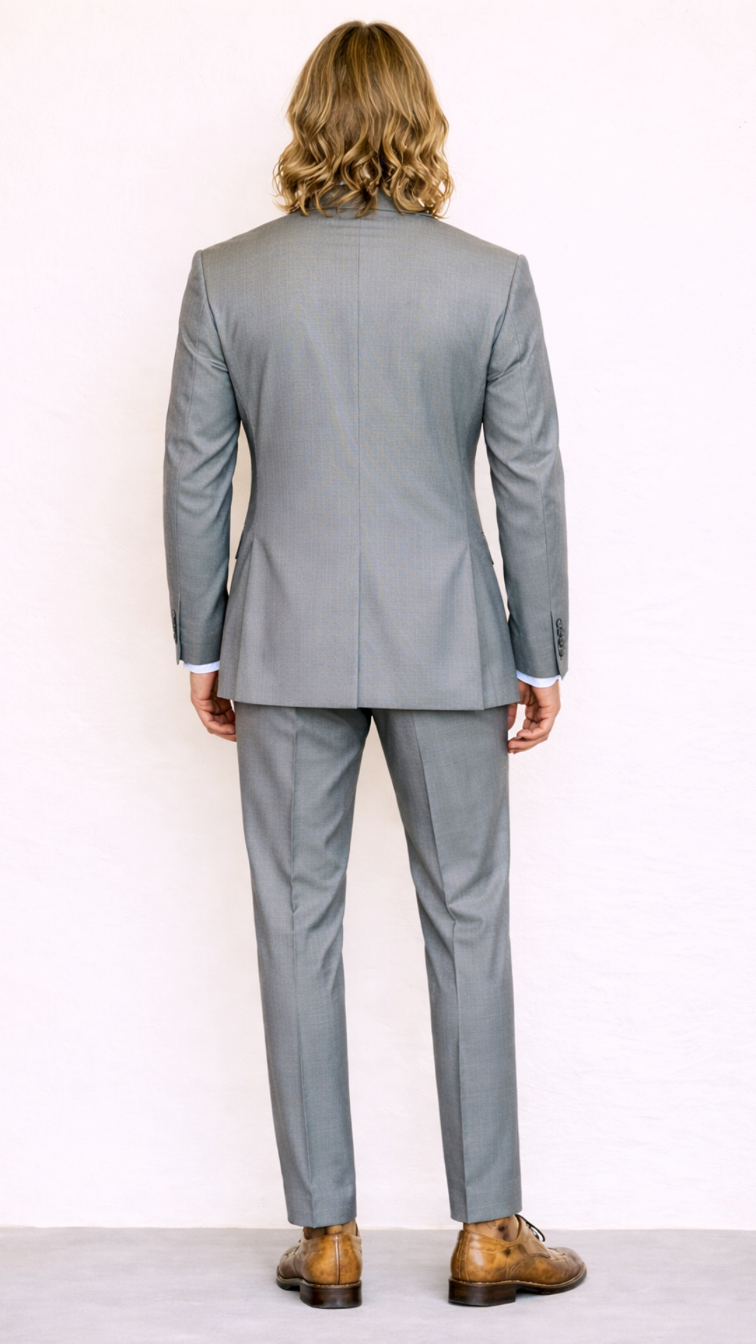 BlackCowboyBrand Oceanic Rock with Gold Pin Stripe Double Breasted Super 220 Wool Suit with Double Vents