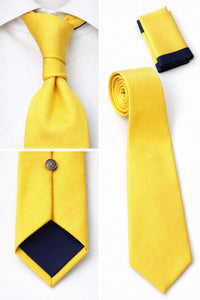 BlackCowboyBrand Premium Microfibre Sunny Yellow with Black Tie Set