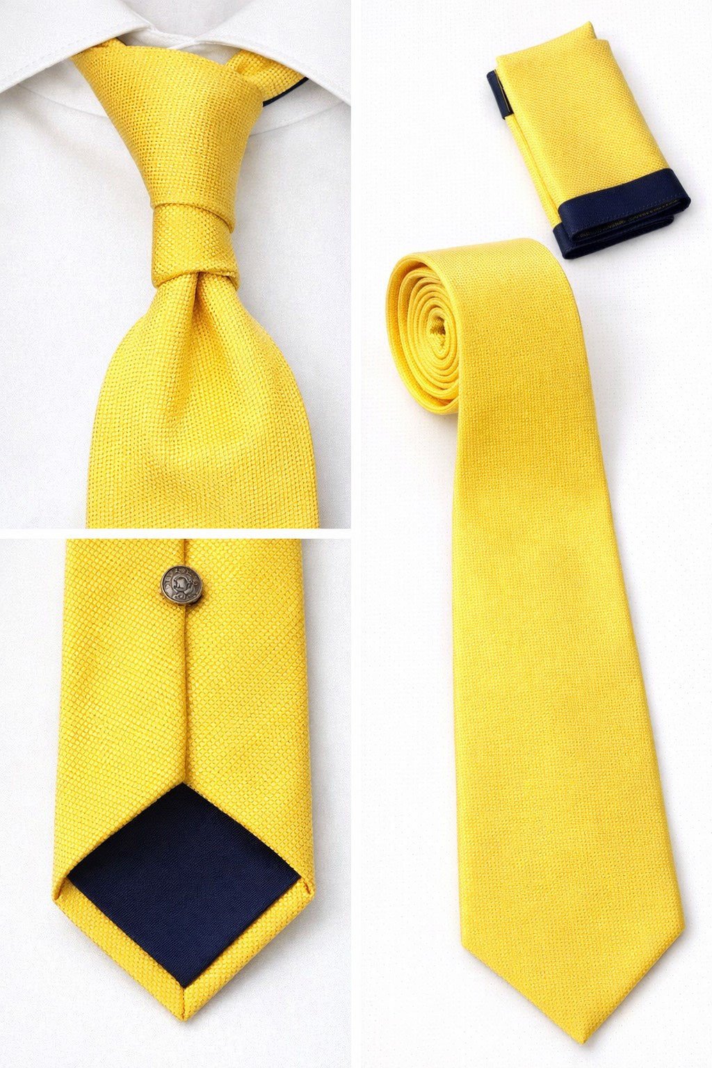 BlackCowboyBrand Premium Microfibre Sunny Yellow with Black Tie Set