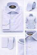 BlackCowboyBrand Men’s Sea Spray Blue Lightweight Pure Cotton Dress Shirt Set