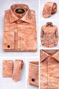 BlackCowboyBrand Men’s Pacific After-Amber Strong Microfiber French Cuff Dress Shirt Set
