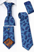 BlackCowboyBrand Premium Microfibre Aqua Blue With Navy Blue Paisley Pattern