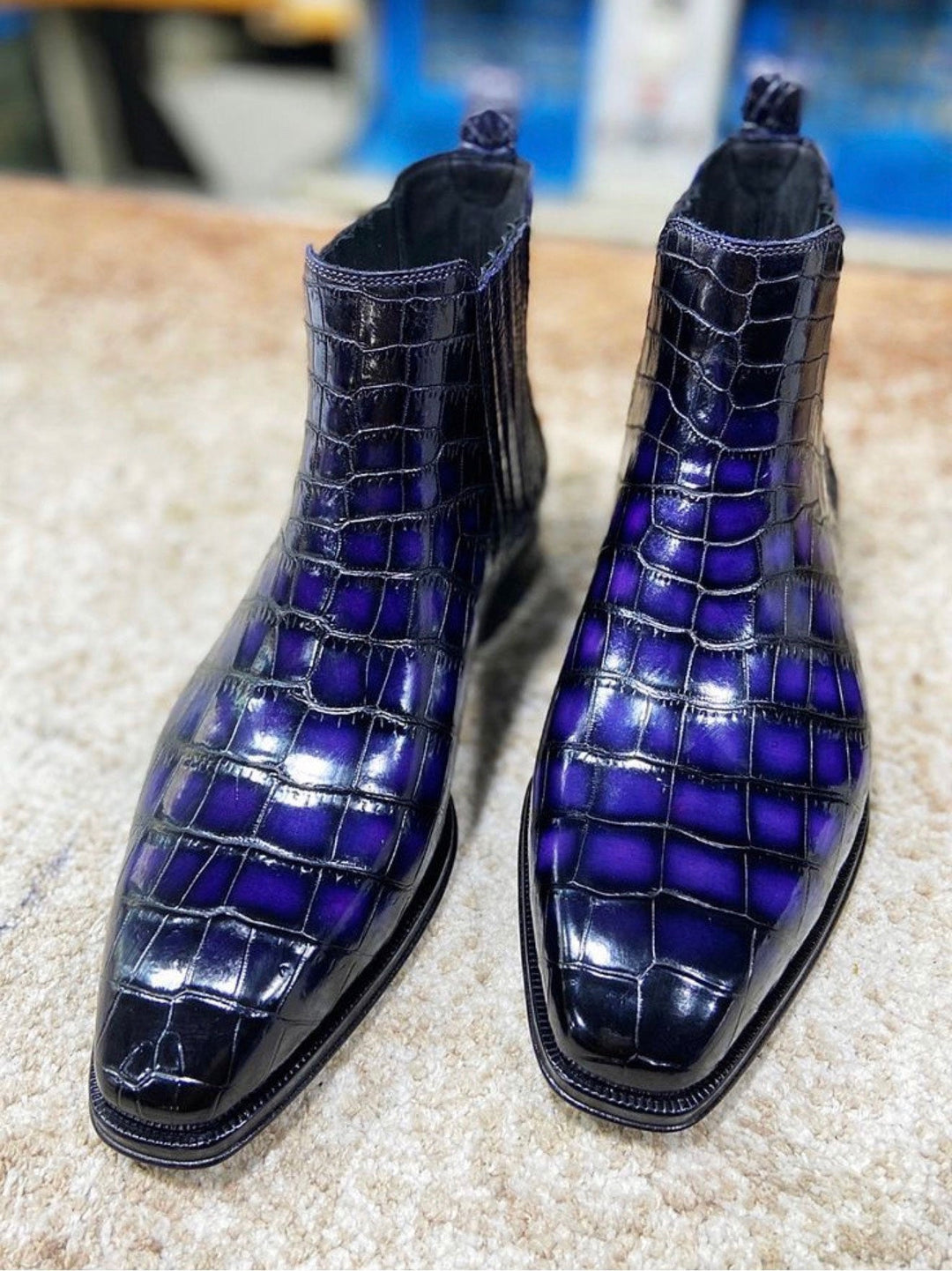 Maurice Cincinnati Custom Made Alligator Boot - Blue