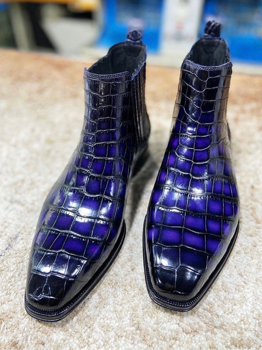 Maurice Cincinnati Custom Made Alligator Boot - Blue