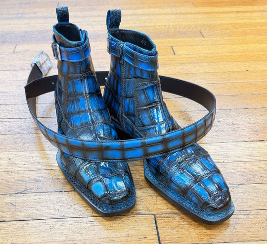 Maurice Custom Alligator Belt - Blue
