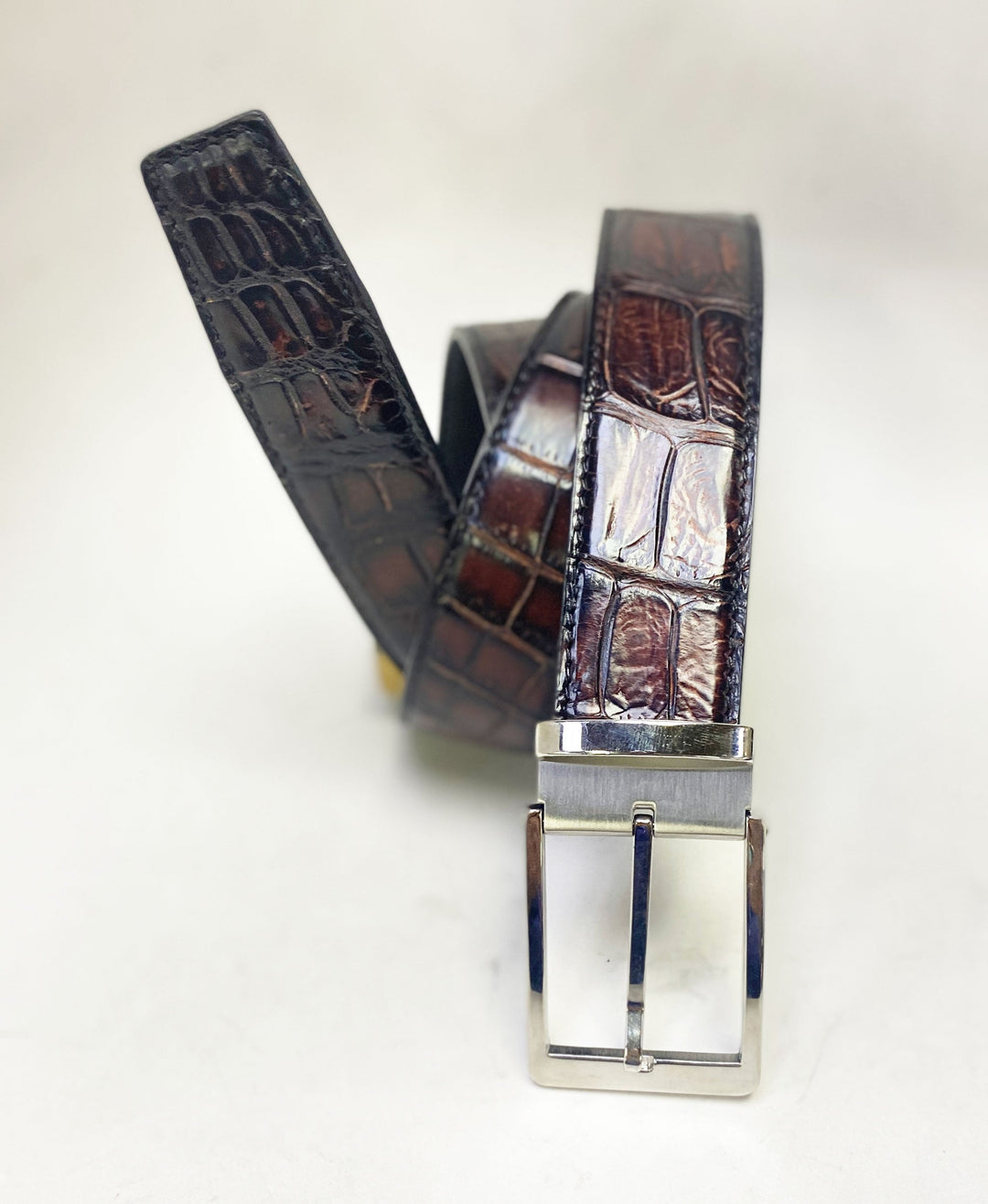 Maurice Custom Alligator Belt - Mahogany