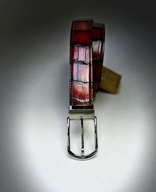 Maurice Custom Alligator Belt - Burgundy