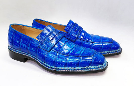 Maurice Carolina Custom Made Alligator Loafer - Cobalt Blue