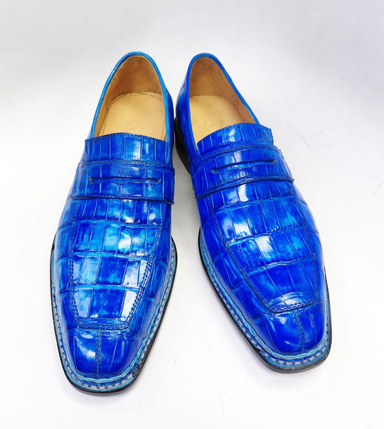 Maurice Carolina Custom Made Alligator Loafer - Cobalt Blue