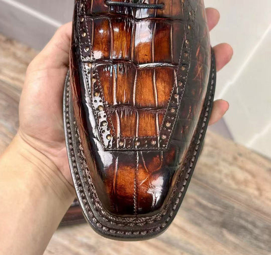 Maurice Chancellor Alligator Oxford - Cognac