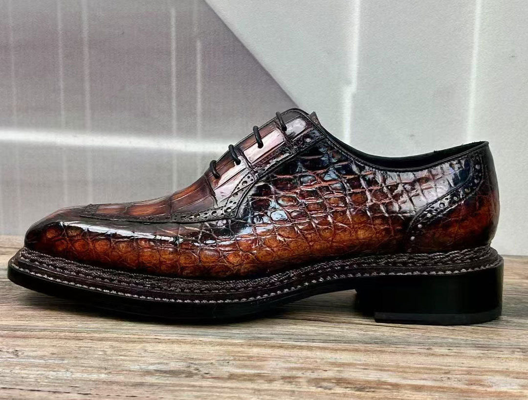 Maurice Chancellor Alligator Oxford - Cognac