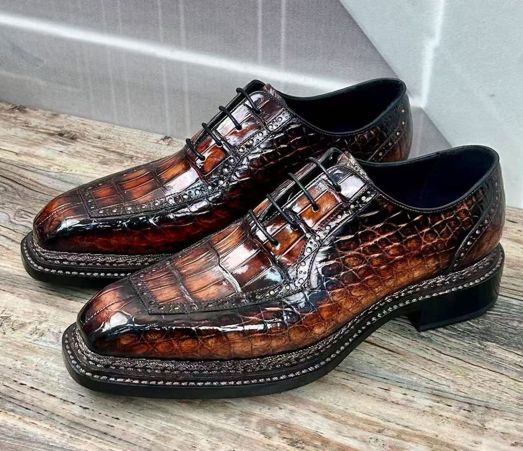 Maurice Chancellor Alligator Oxford - Cognac