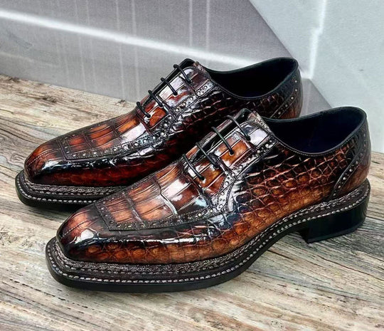Maurice Chancellor Alligator Oxford - Cognac