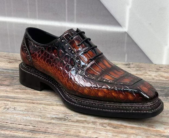 Maurice Chancellor Alligator Oxford - Cognac