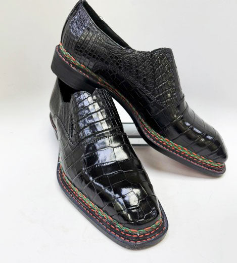 Maurice Commander Custom Made Alligator Shoe - Black