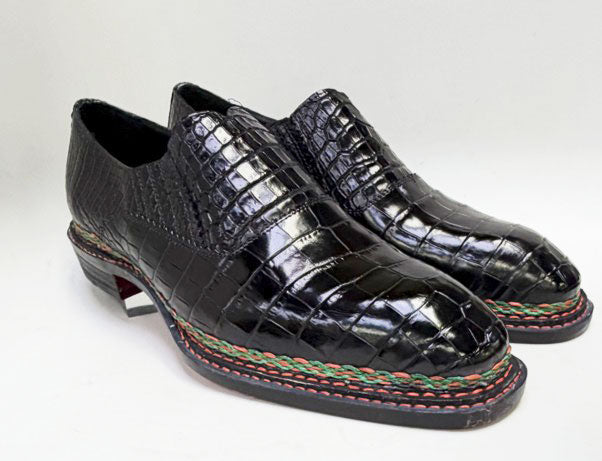 Maurice Commander Custom Made Alligator Shoe - Black