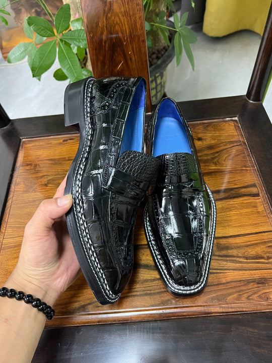 Maurice Fort Worth Alligator Loafer Black