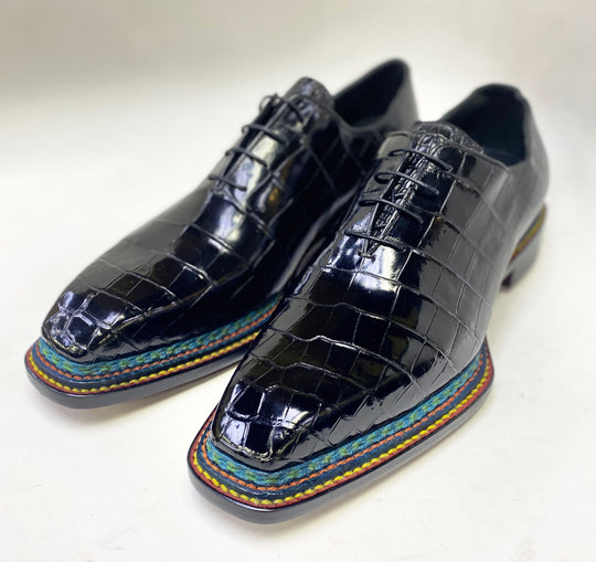 Maurice Ghost Alligator Oxford - Black