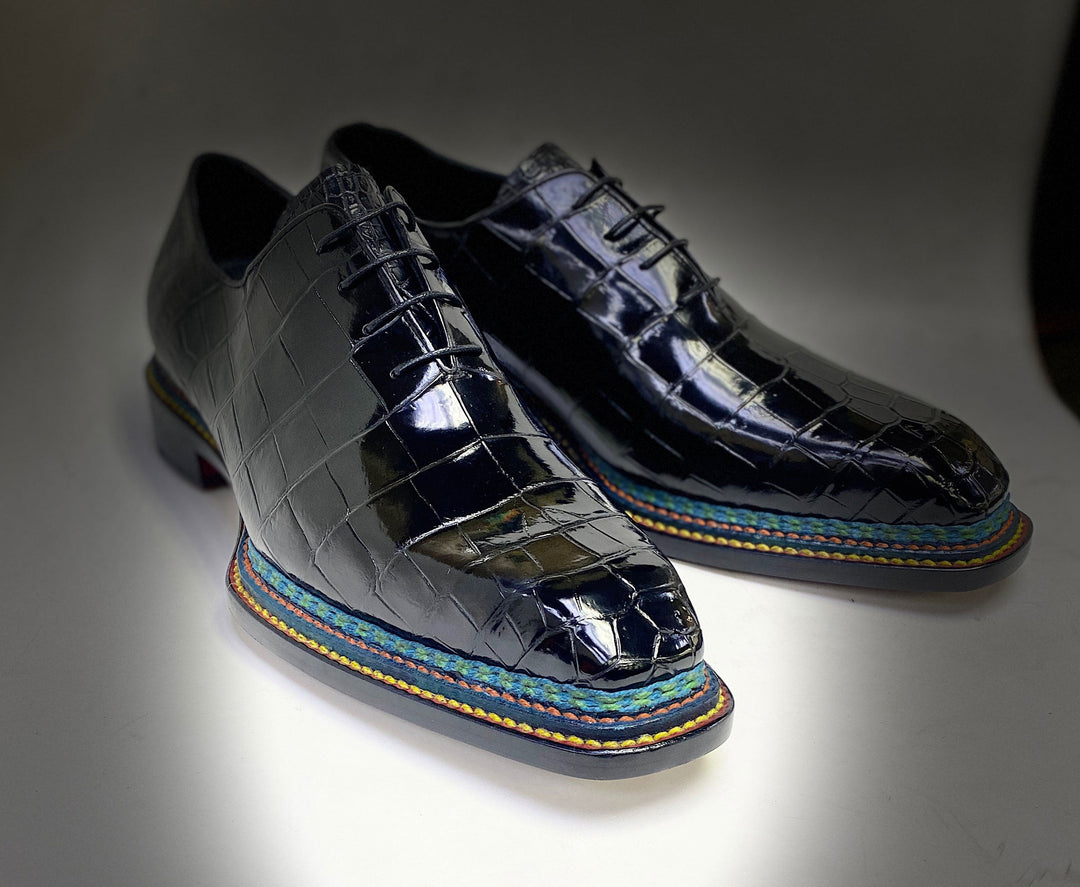 Maurice Ghost Alligator Oxford - Black