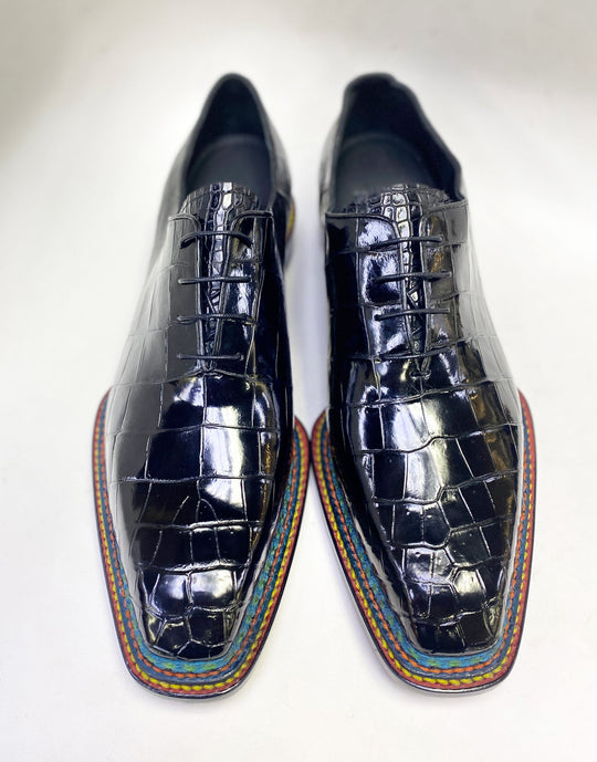 Maurice Ghost Alligator Oxford - Black