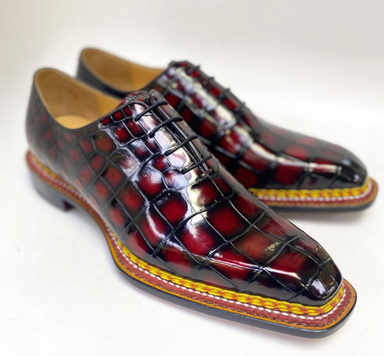 Maurice Ghost Alligator Oxford - Burgundy