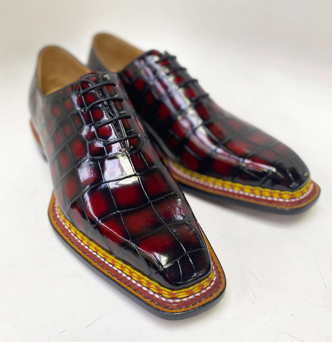 Maurice Ghost Alligator Oxford - Burgundy