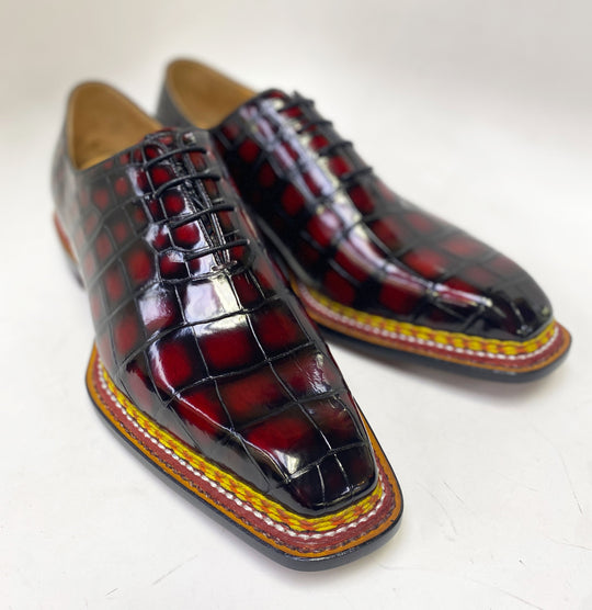 Maurice Ghost Alligator Oxford - Burgundy