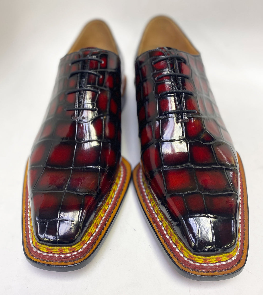 Maurice Ghost Alligator Oxford - Burgundy