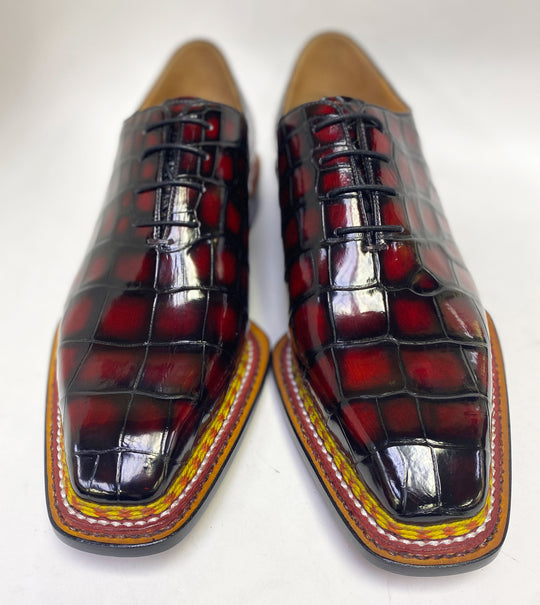 Maurice Ghost Alligator Oxford - Burgundy